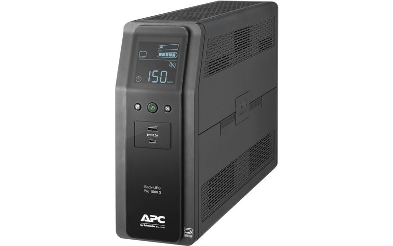 APC by Schneider Electric Back-UPS Pro BR1500MS 1.5KVA Tower UPS - Tower - 16 Hour Recharge - 120 V AC Input - 120 V AC Output - 10 x NEMA 5-15R