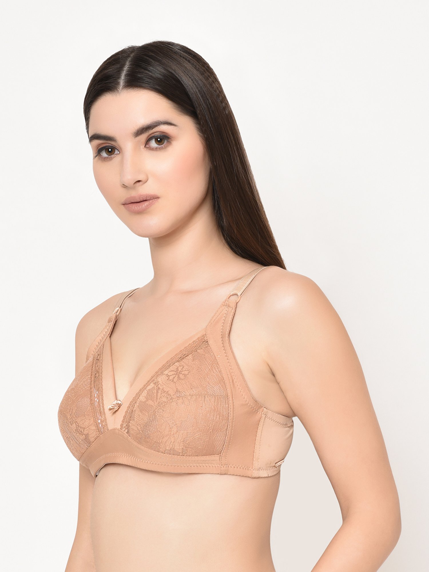Da Intimo Beige Non Wired Non Padded Full Coverage Bra
