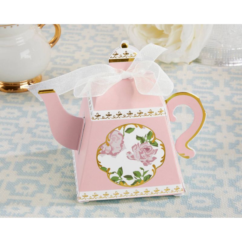 24ct Tea Time Teapot Favor Box Pink