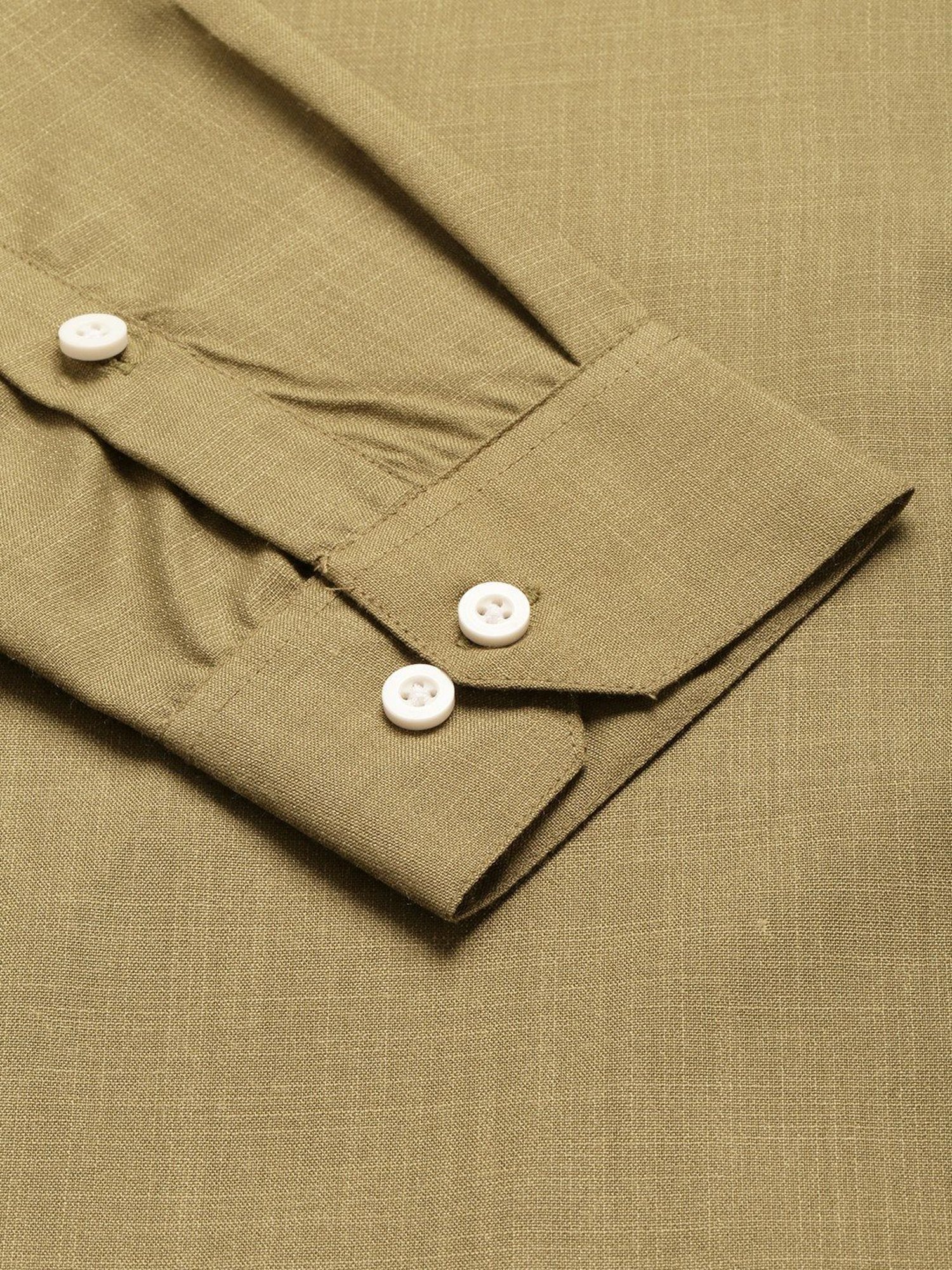Sojanya Olive Green Cotton Regular Fit Shirt