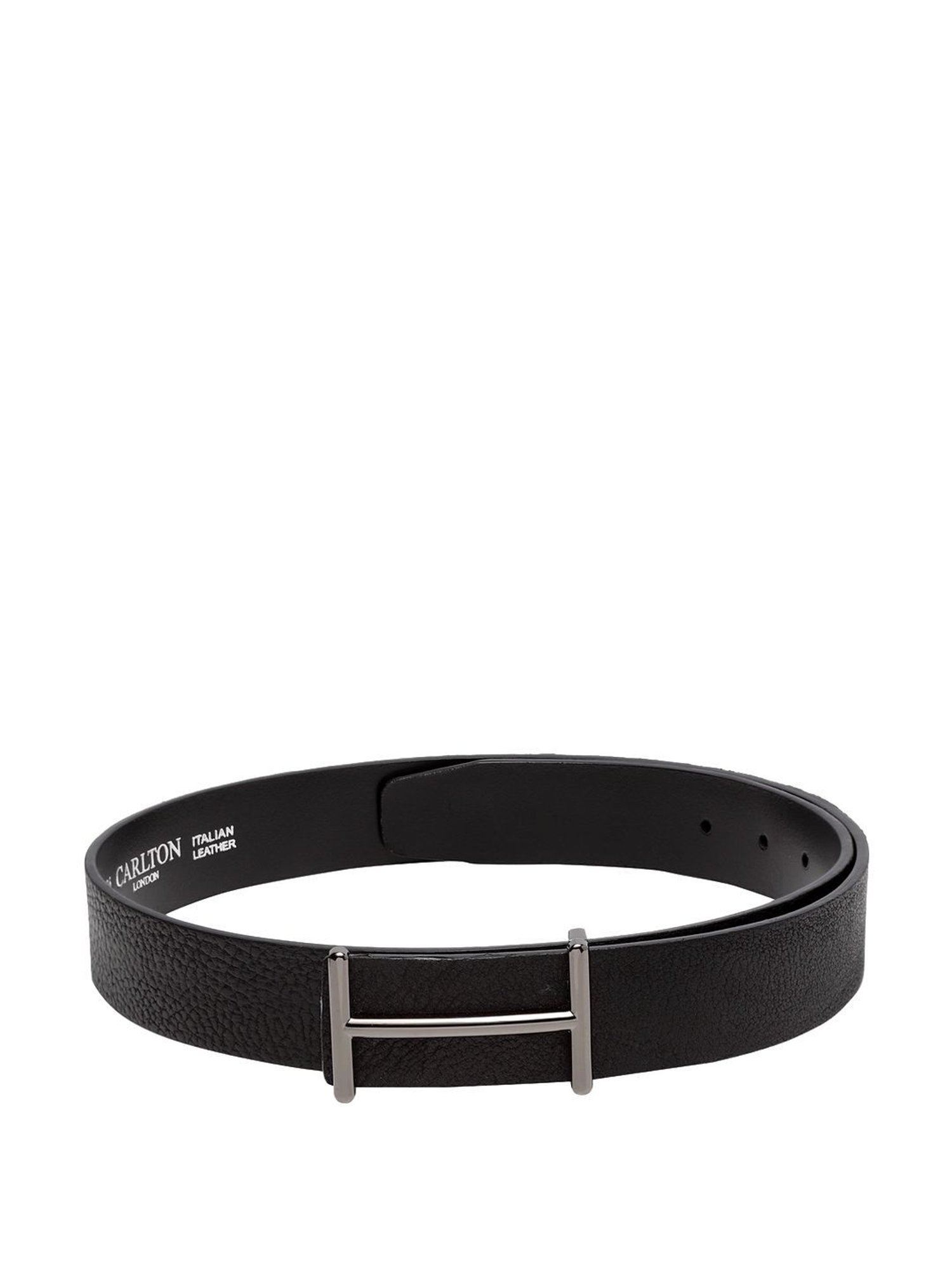 Carlton London Black Leather Waist Belt For Men