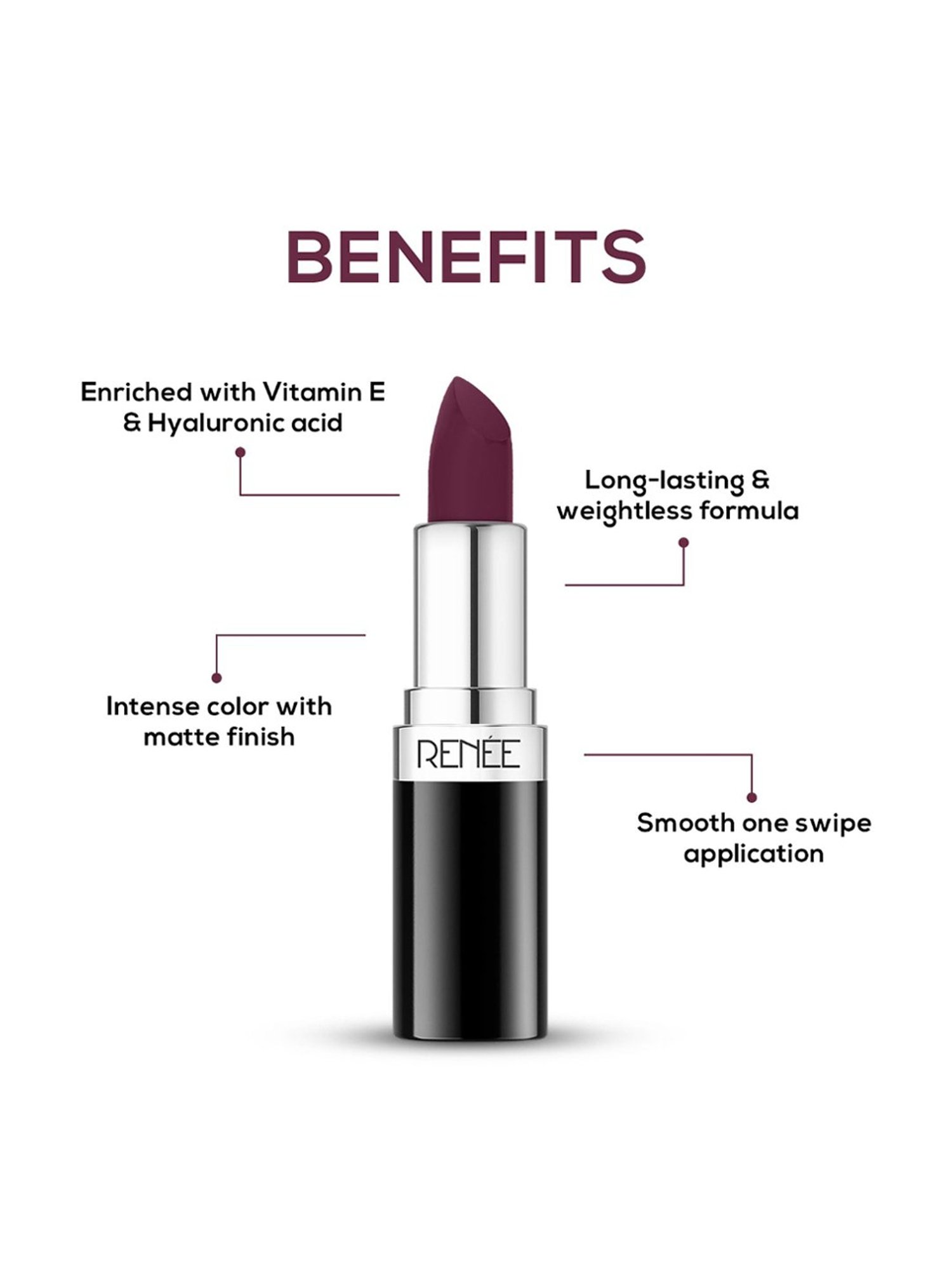 RENEE Stunner Matte Lipstick Fired Up - 4 gm