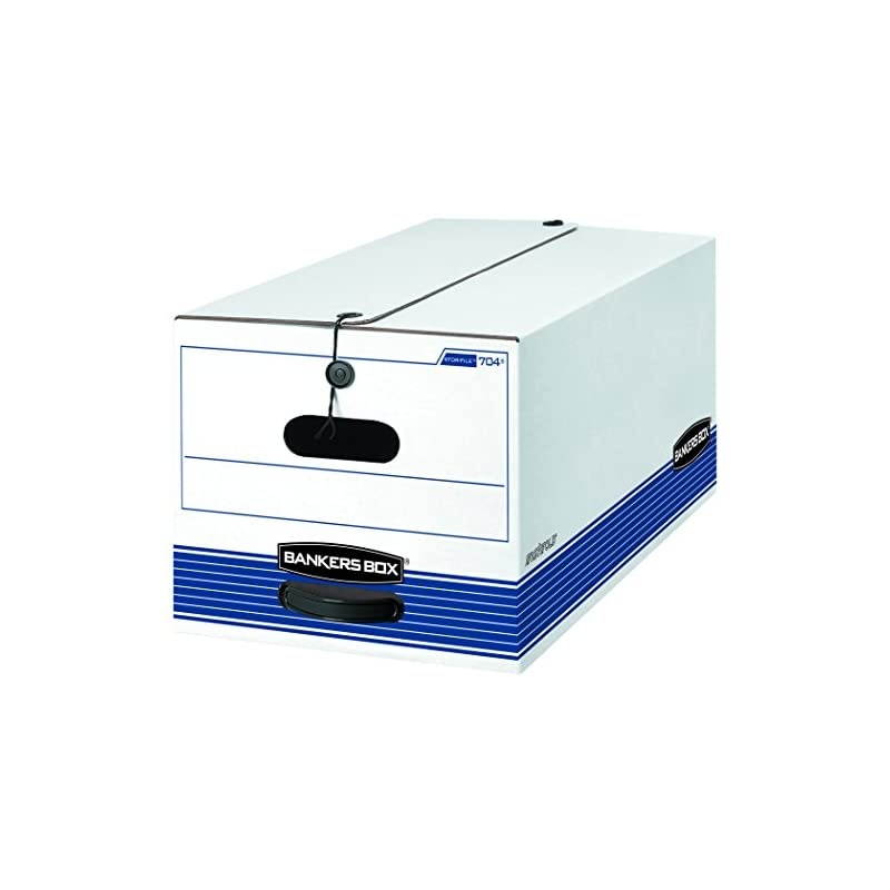 Store/File Medium Duty Storage Boxes with String & Button, Letter, 20-Pack (070409), White, Blue