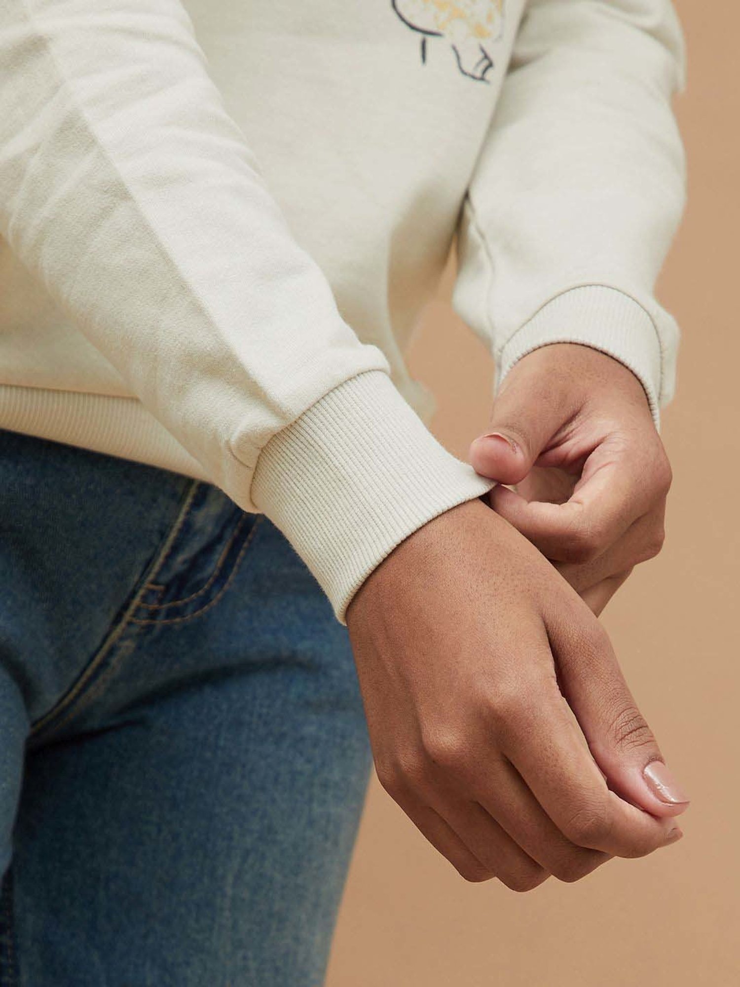 Fame Forever by Lifestyle Beige Cotton Printed Sweatshirt