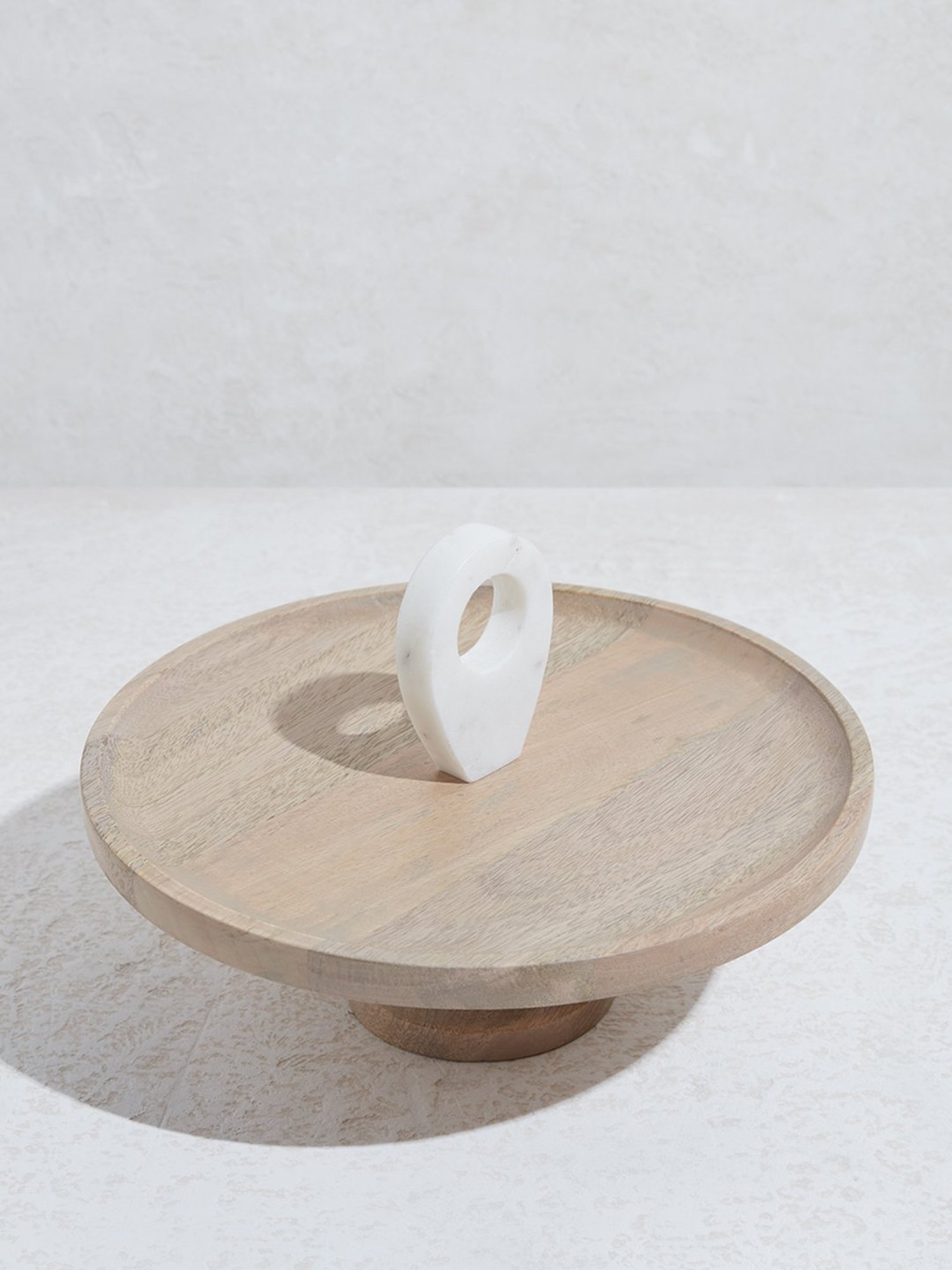 India Circus Color Bordered Blue Bone China Cake Stand