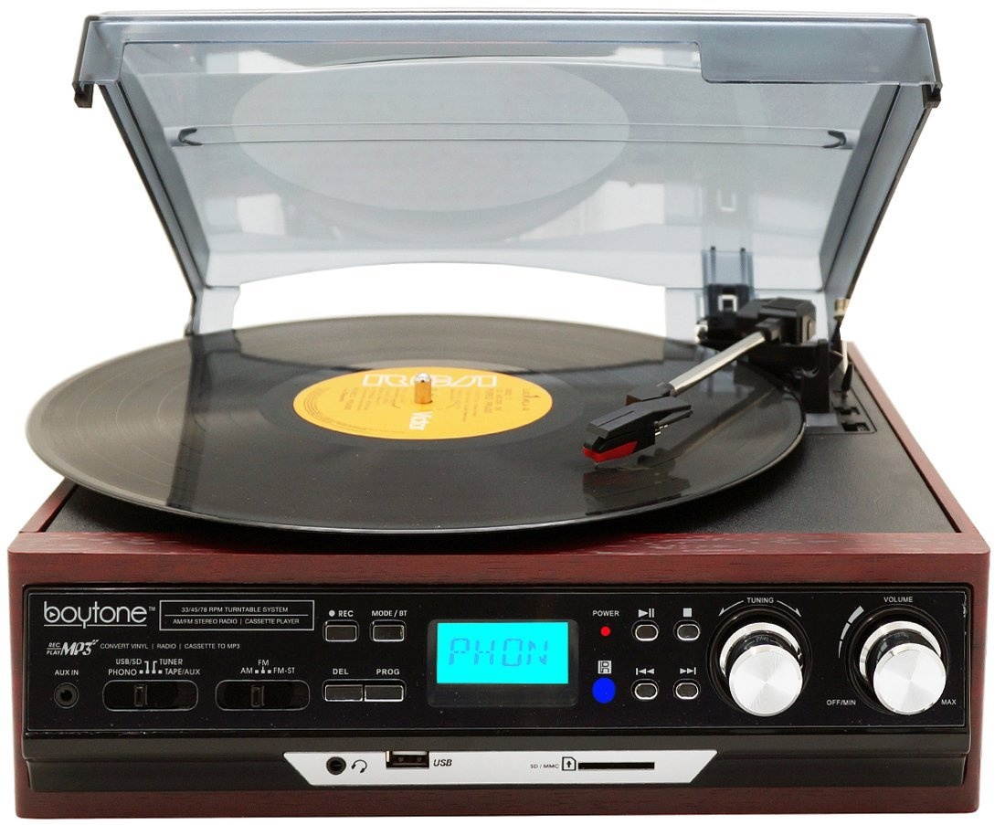 Boytone BT-37M-C Record Player Turntable USB Send Audio to Bluetooth Speaker