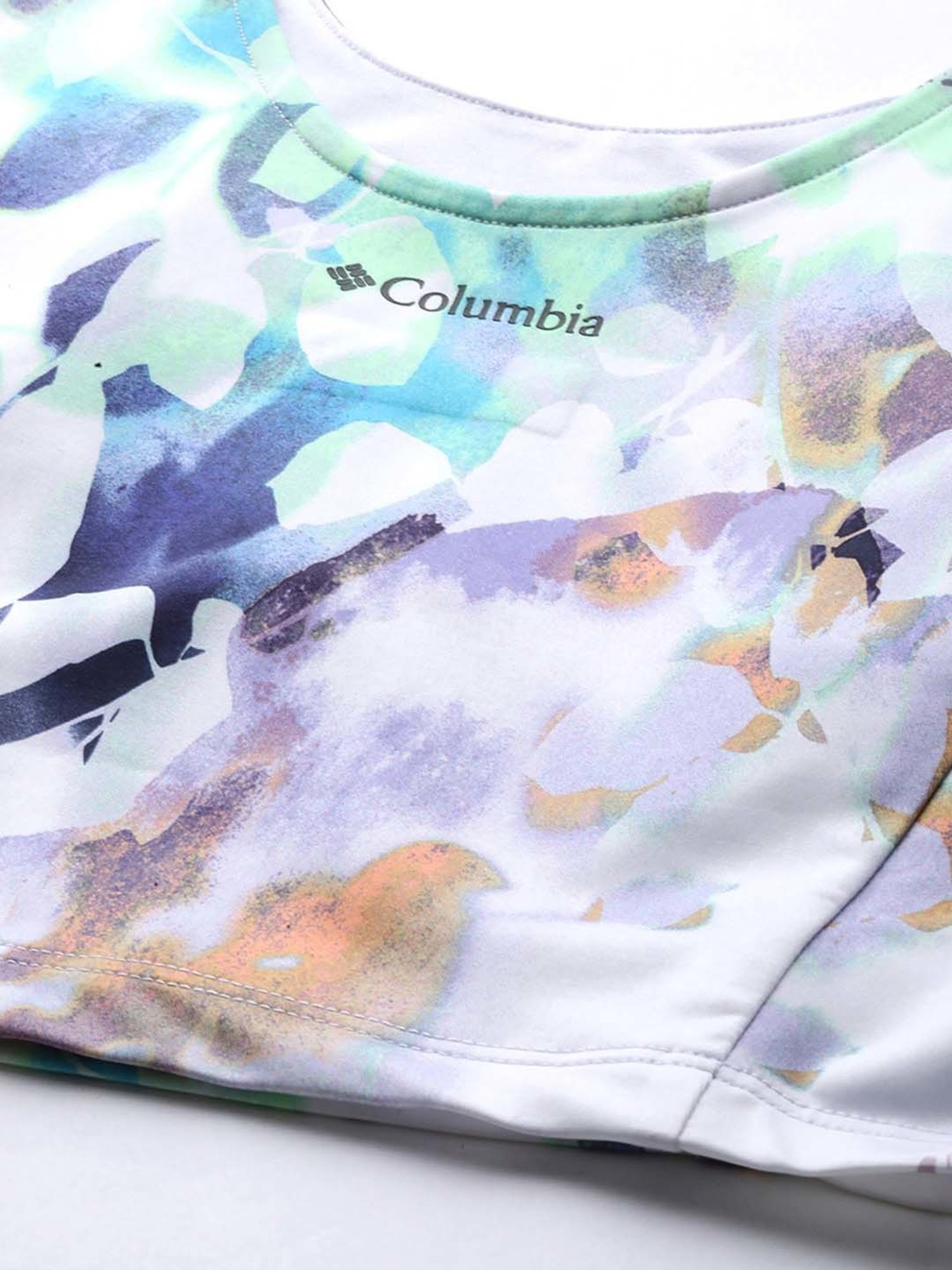 Columbia White Printed Sports Tank Top