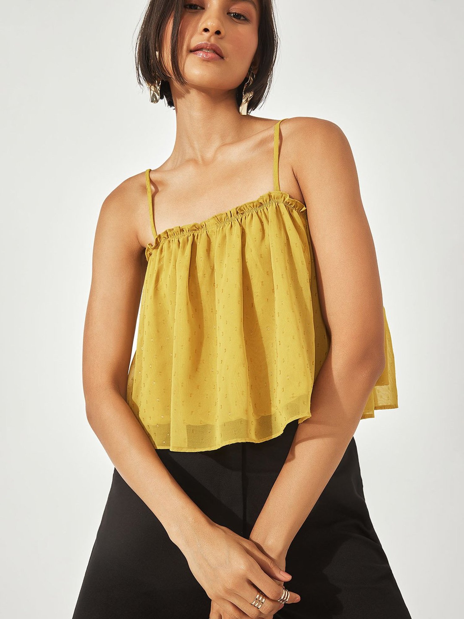 The Label Life Yellow Printed Top