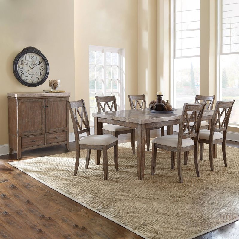 18" Set of 2 Fran Dining Chairs Distressed Gray - Steve Silver