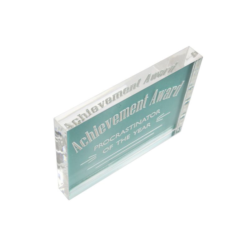 Design Ideas Procrastinator of the Year Trophy - Office Award & Desk Accessory - Clear, 4.9" x 0.6" x 3.9"