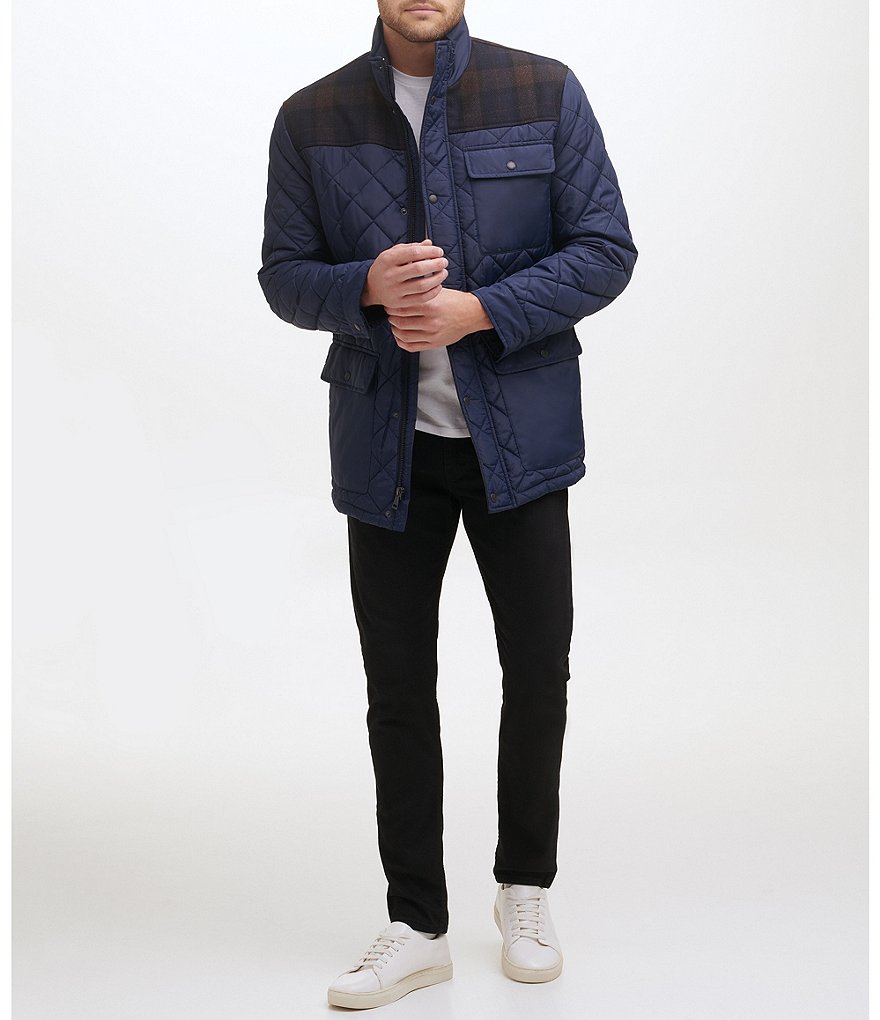 Cole Haan Hooded Down Zip Front Puffer Jacket