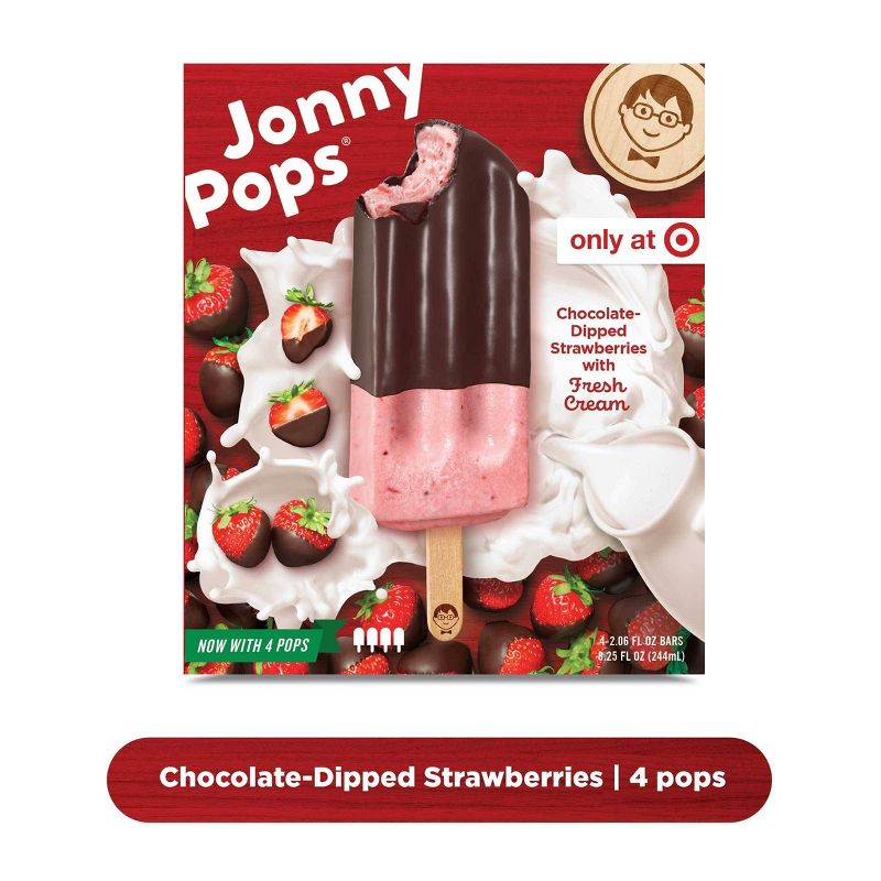 JonnyPops Strawberry Chocolate & Cream Frozen Fruit Bars - 4pk/8.25oz