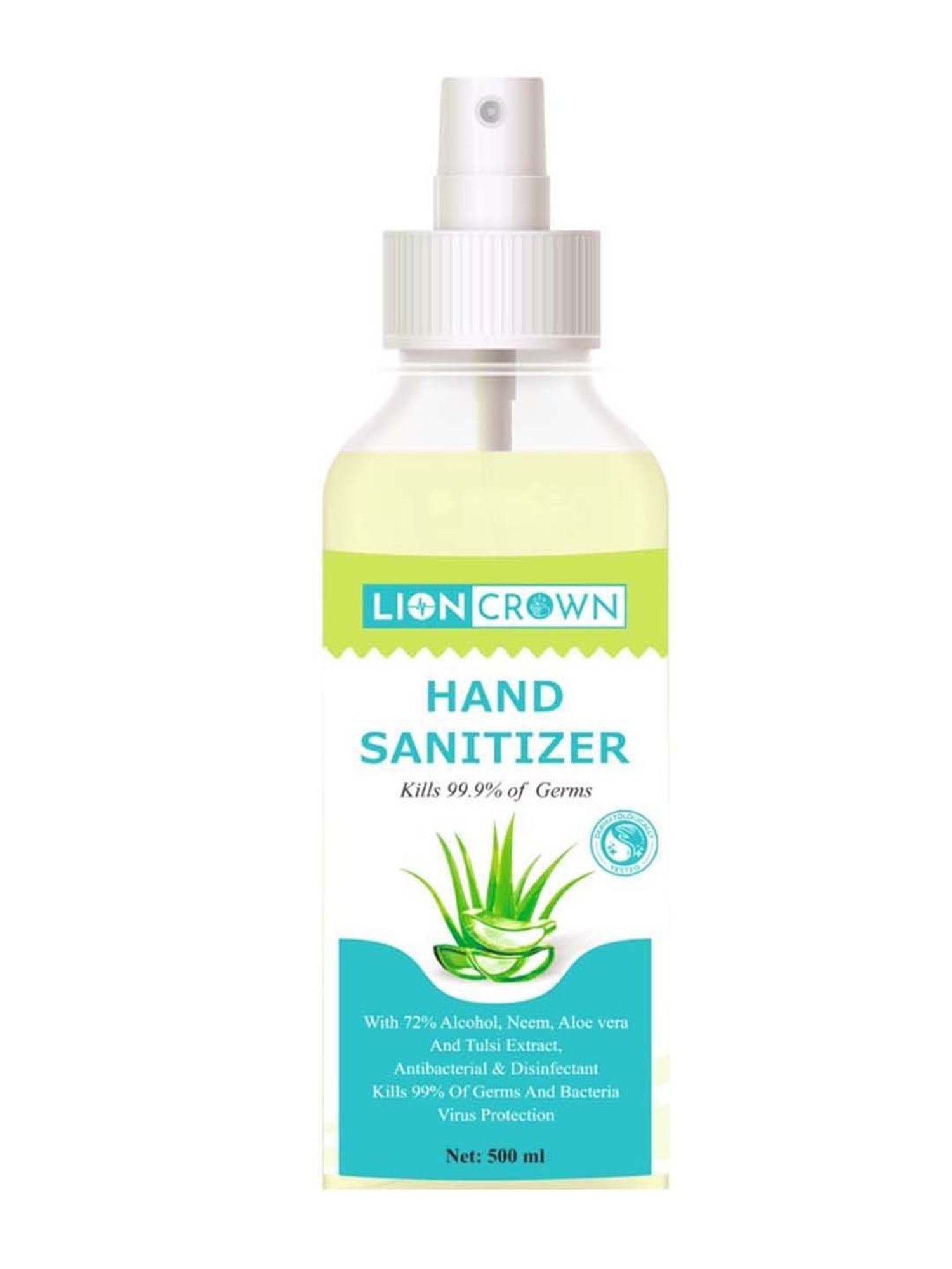 Lioncrown Combo of 25 Pcs Disposable Face Masks & Herbal Hand Sanitizer (500 ml)