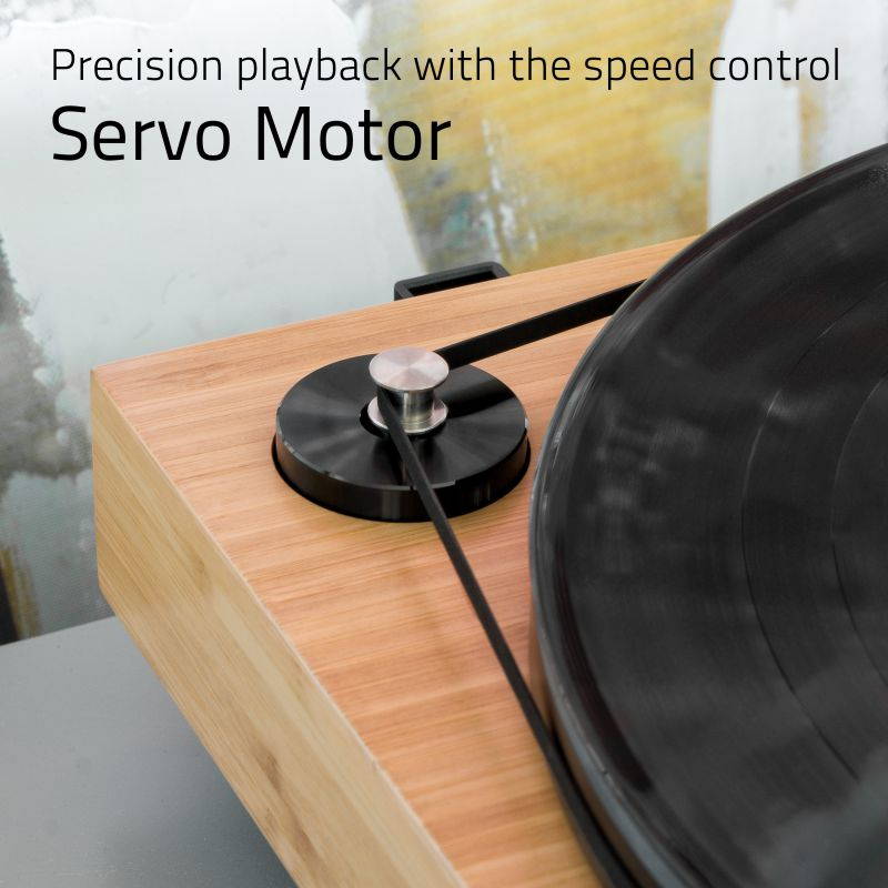 Fluance RT82 Reference High Fidelity Vinyl Turntable Record Player with Ortofon OM10 Cartridge, Speed Control Motor, Solid Wood Plinth, Vibration Isolation Feet - Bamboo