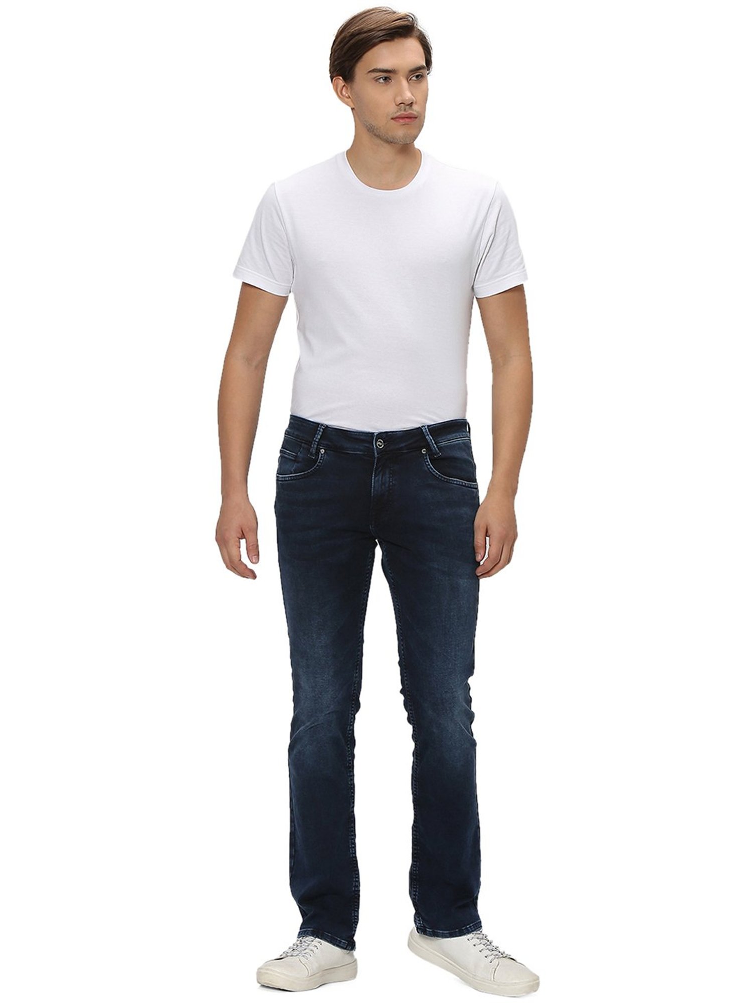 Mufti Dark Blue Bootcut Low Rise Jeans
