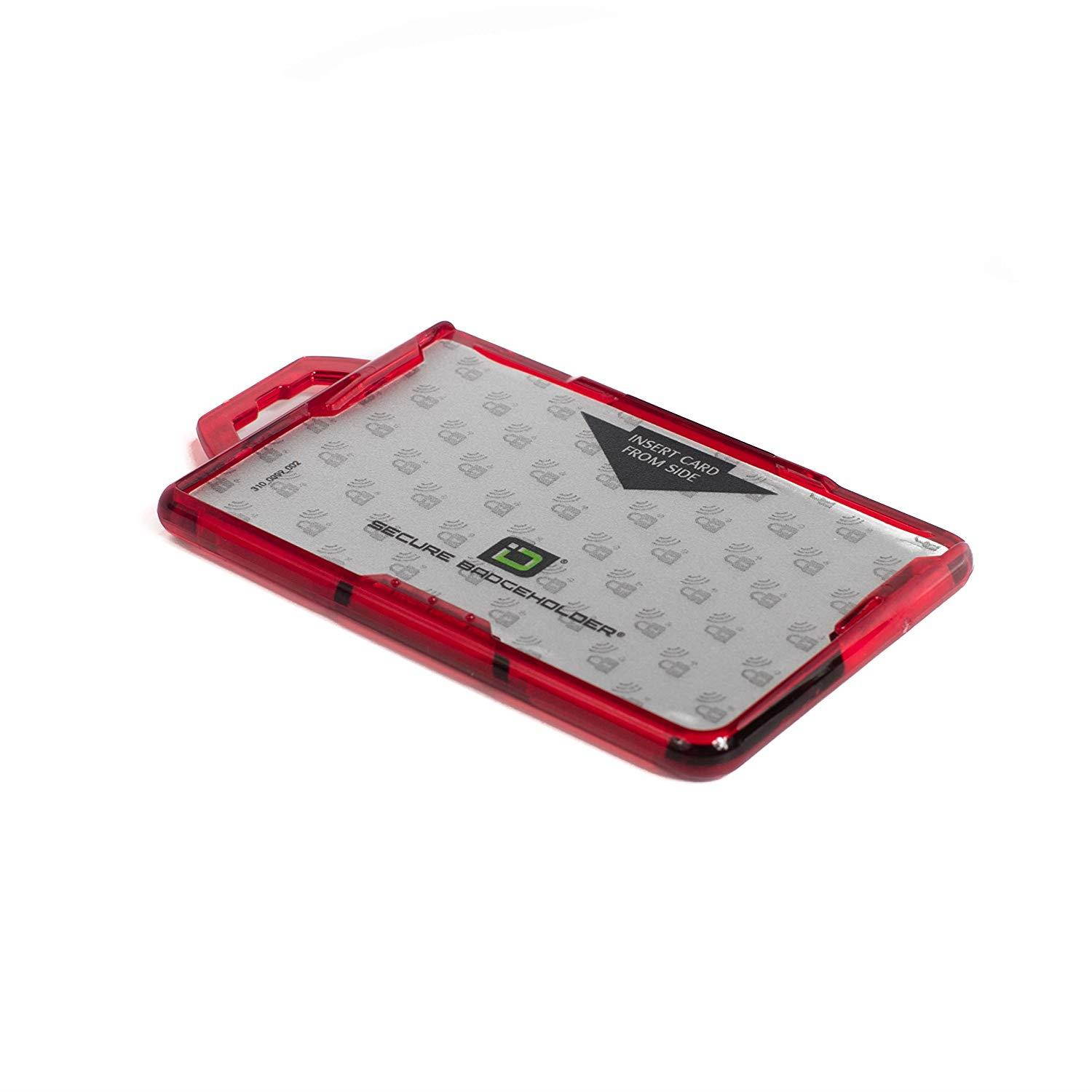 RFID Blocking Badge Holder DuoLite by ID Stronghold - FIPS Approved Badge Holder - 100% USA Made (Red)