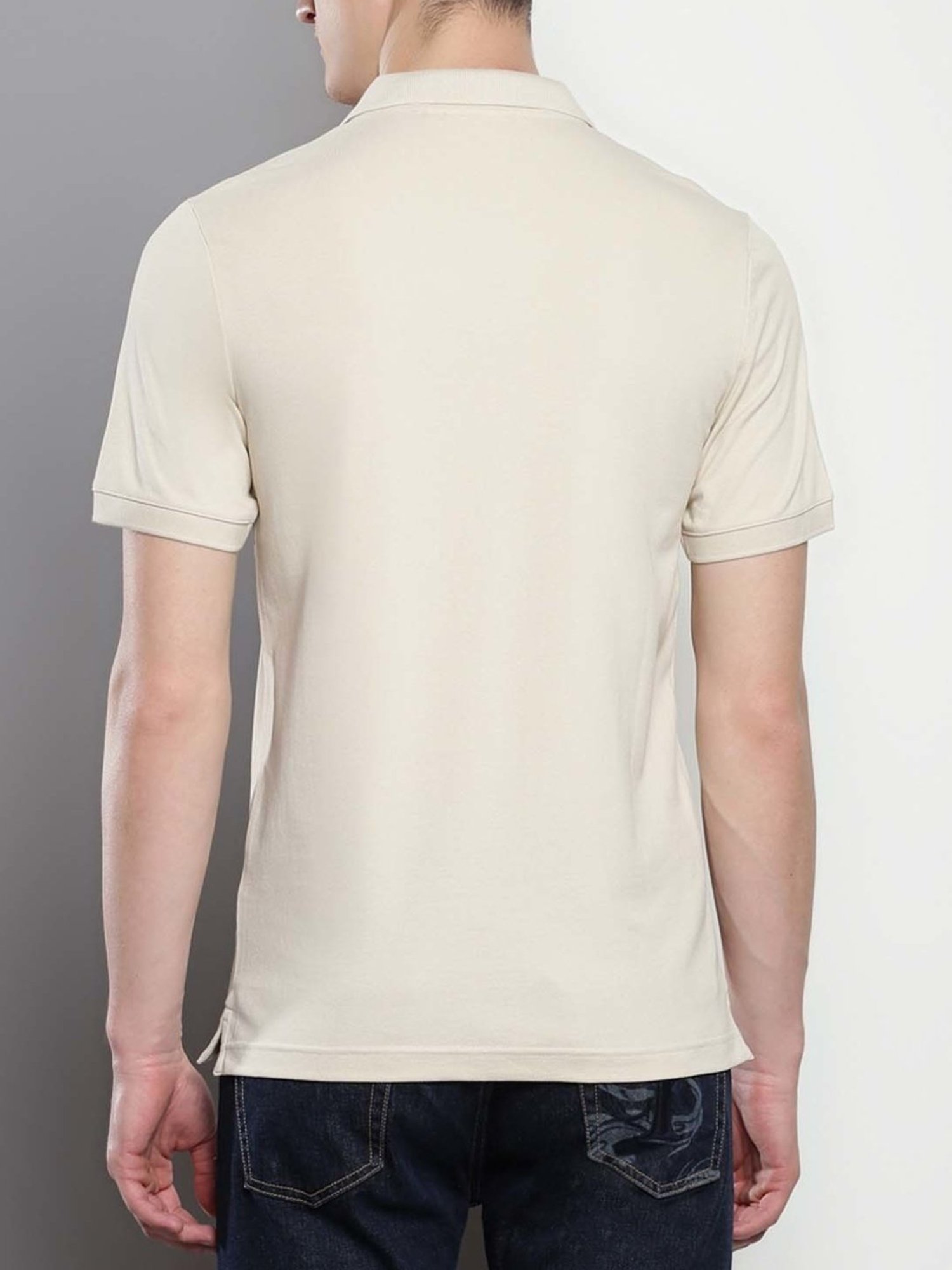 Calvin Klein Fog Cotton Slim Fit Polo T-Shirt