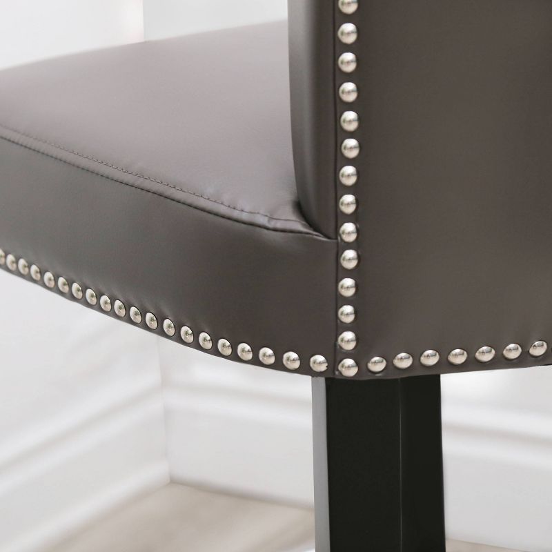 Set of 2 Aurora Leather Dining Chairs Gray - Abbyson Living