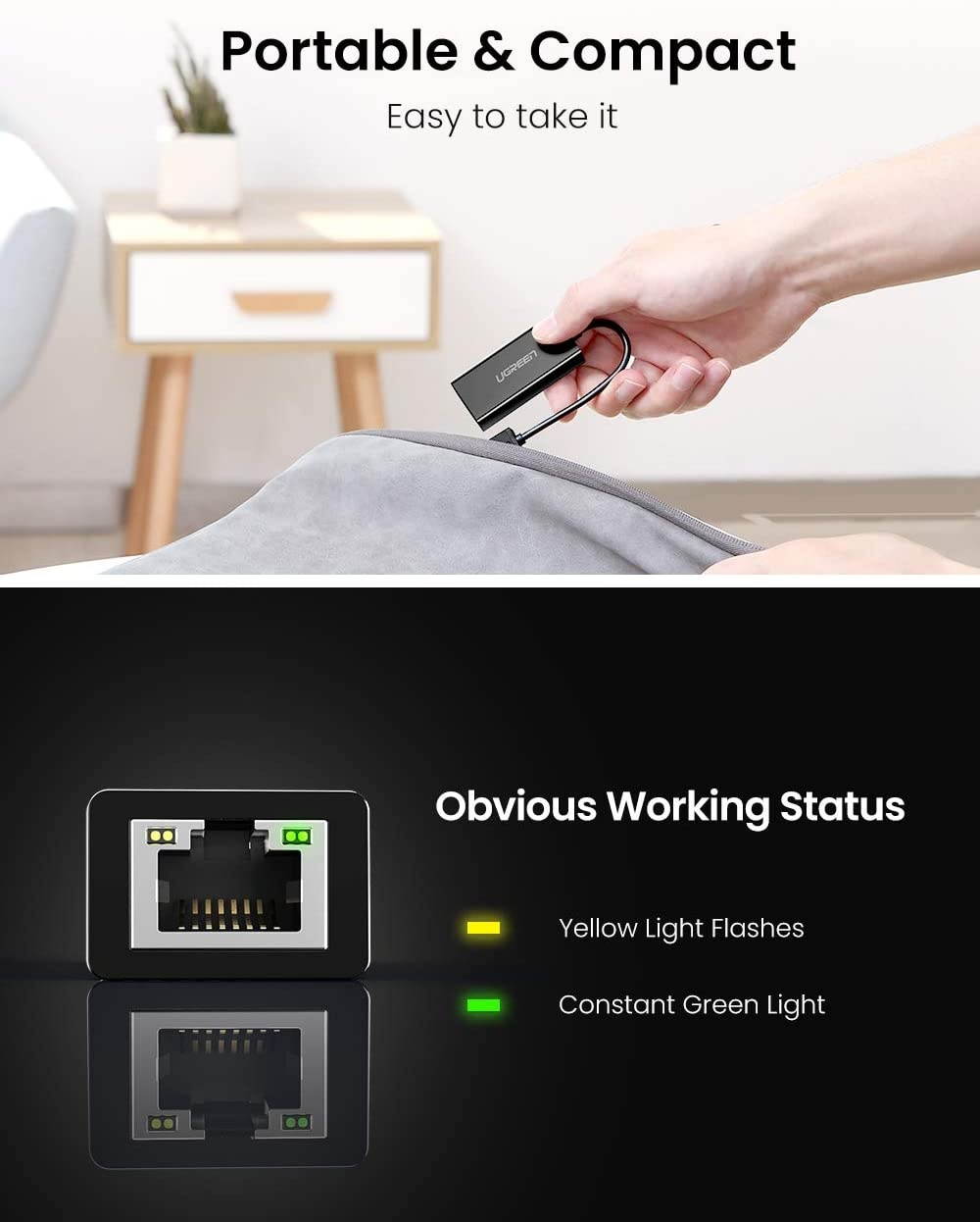 UGREEN Ethernet Adapter USB 2.0 to 10 100 Network RJ45 LAN Wired Adapter Compatible for Nintendo Switch Wii Wii U MacBook Chromebook Windows Mac OS Surface Linux ASIX AX88772 Chipset Black