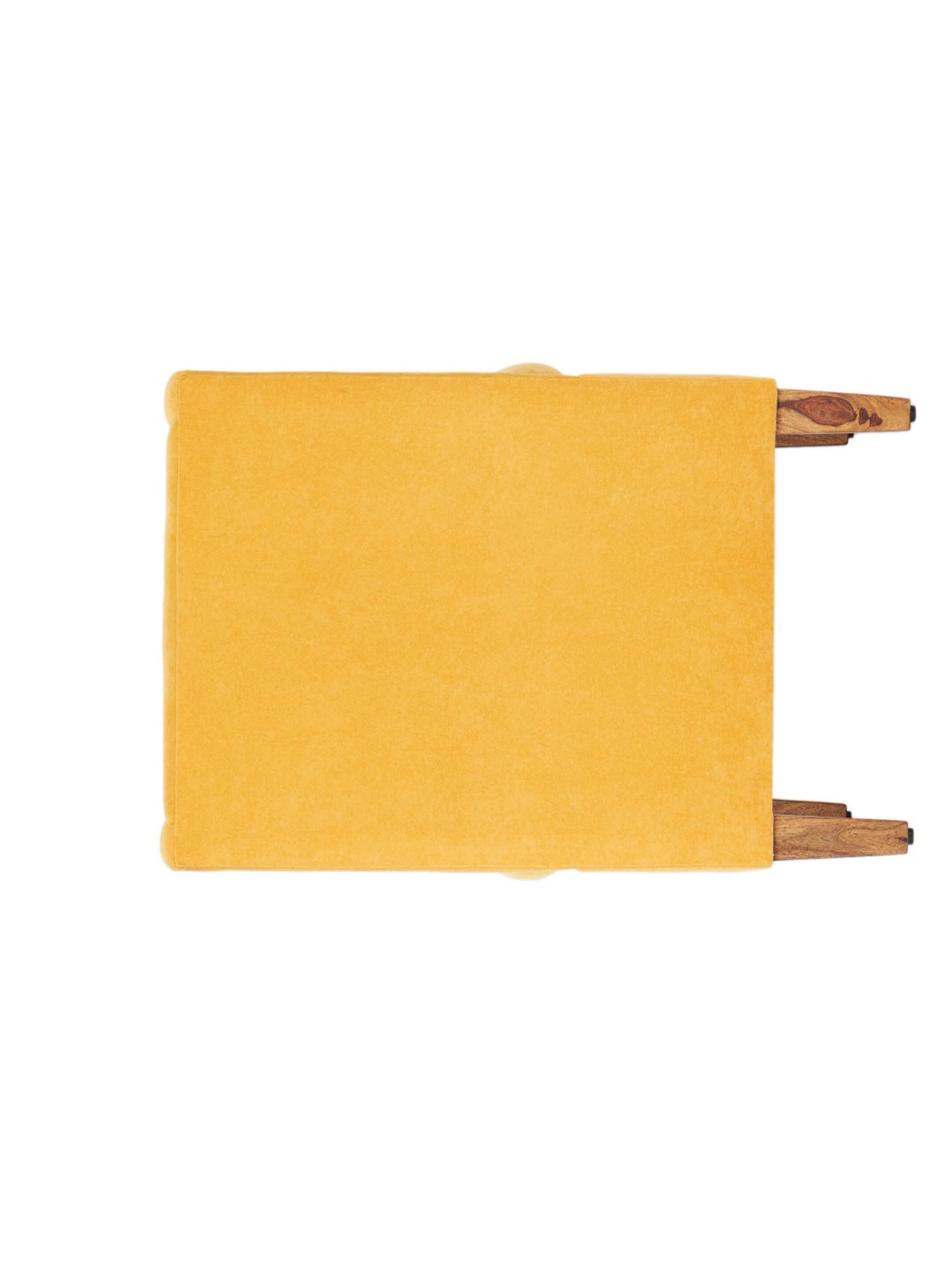 Chumbak Solid Yellow Sheesham Wood Begum Wing Chair