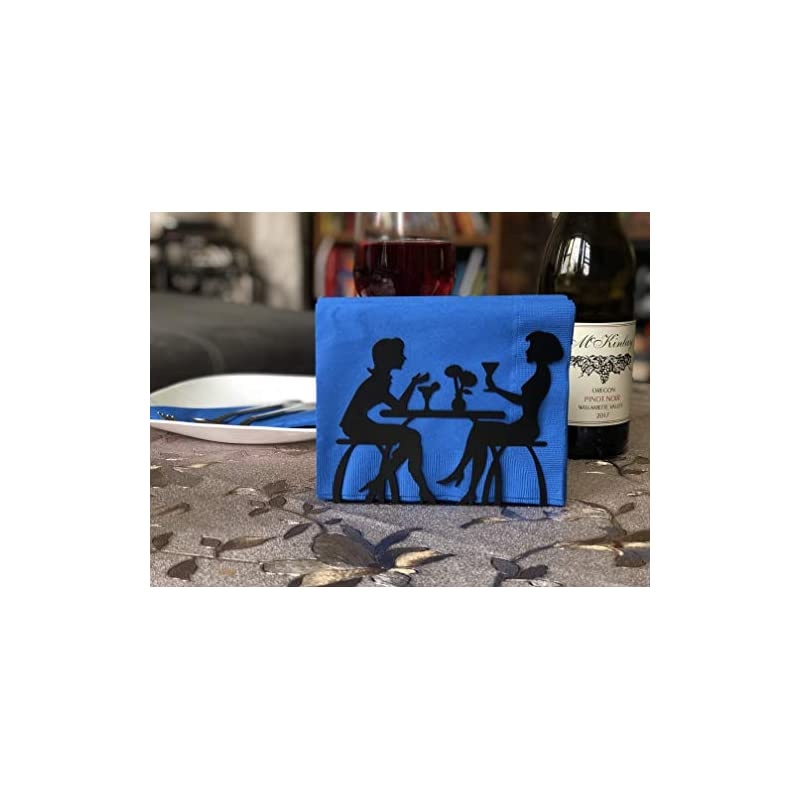 Holder: Freestanding Tissue Dispenser/Holder; Table Holder for Home Kitchen Restaurant Picnic Party wedding etc./ Galvanized Decor (Black)