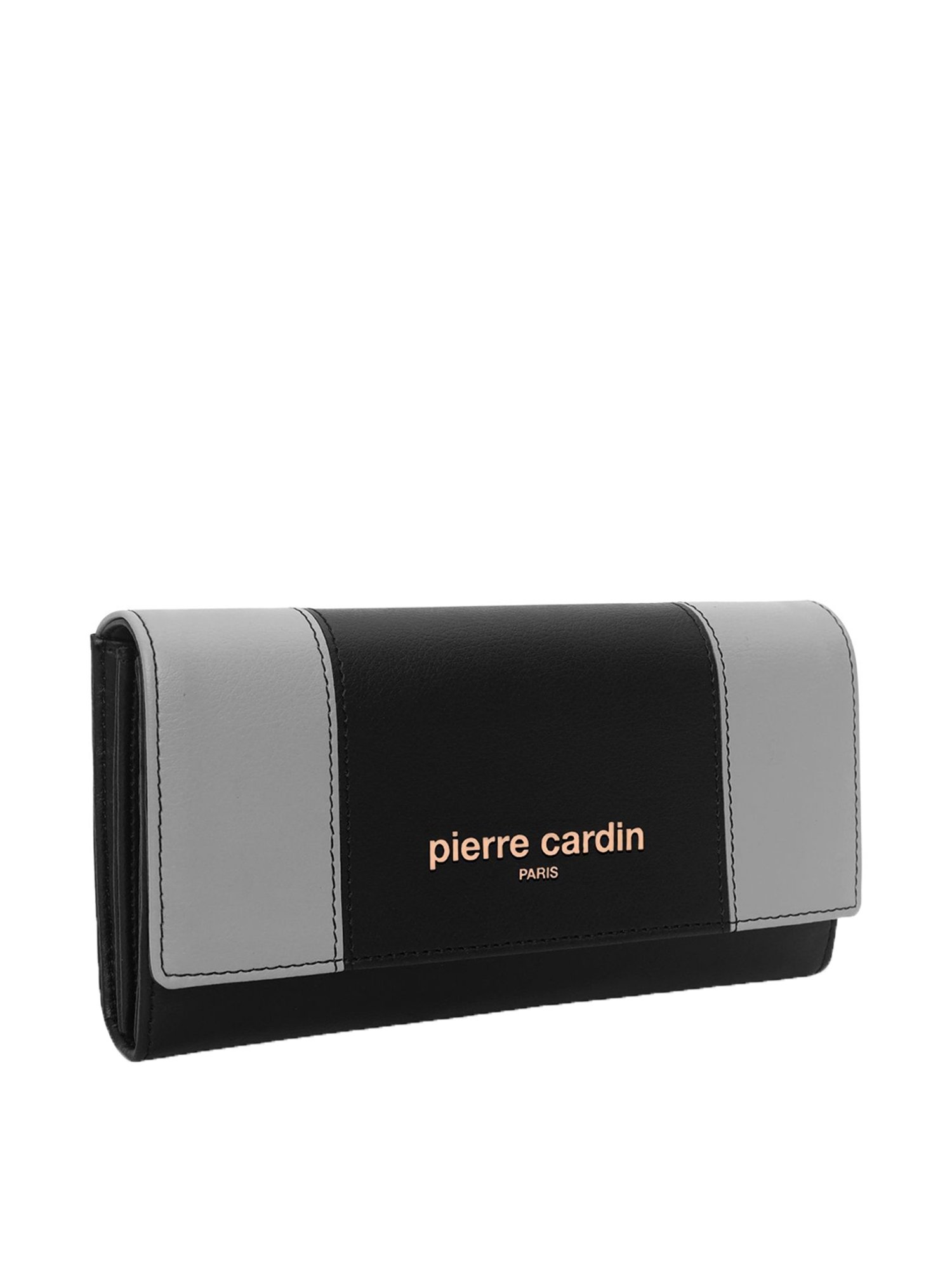Pierre Cardin Black & Grey Color Block Wallet for Women