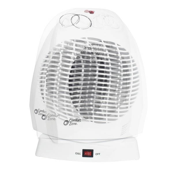 Comfort Zone CZ35 1500 Watt Portable Heater with Thermostat, White