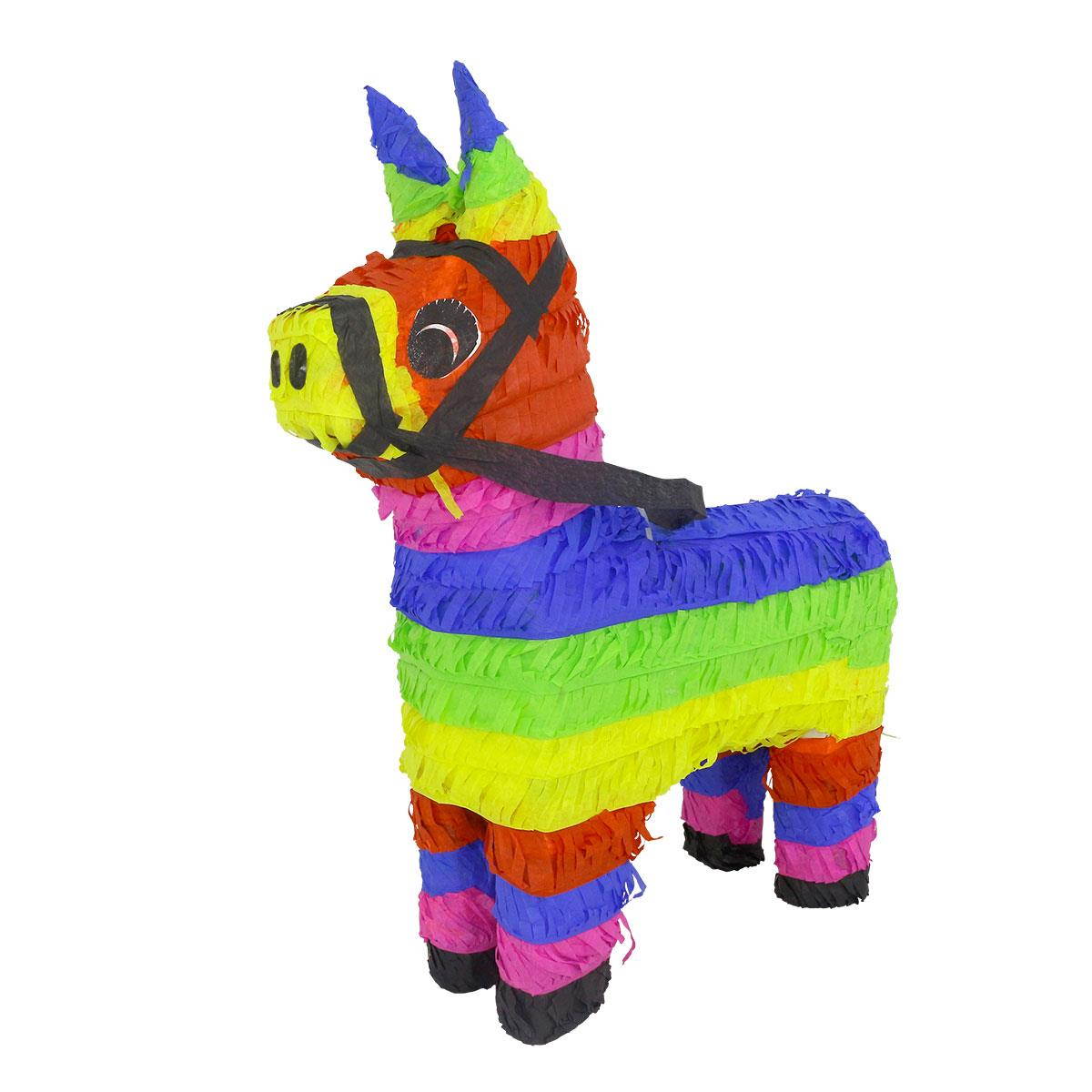 Lutema Original Mexican Donkey Pinata Handmade Festive Multicolor Burro Pi&ntilde;ata Perfect for Center Piece, Games or 5 de Mayo Decor