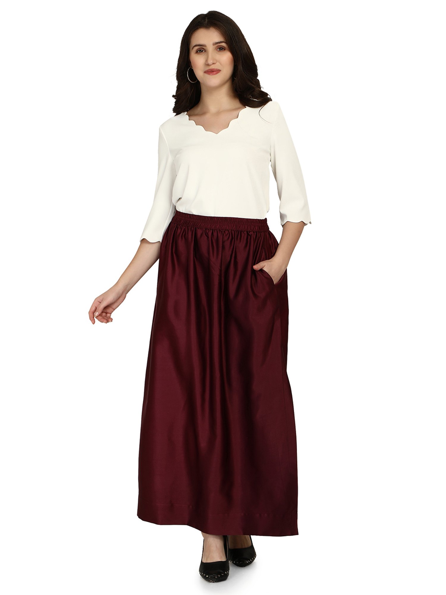 Smarty Pants Maroon Maxi Skirt