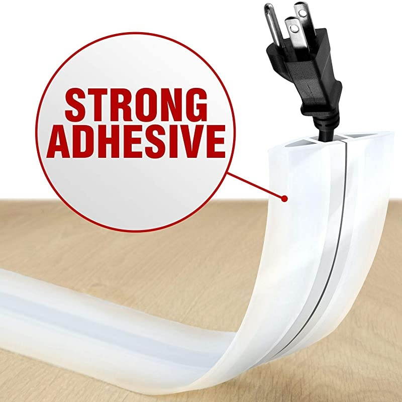 Floor Cord Cover Overfloor Cord Protector 5 Silicone White Cord Protector Ideal Extension Cord Cover to Protect Wires On Floor SelfAdhesive Power Cable Protector 60 in