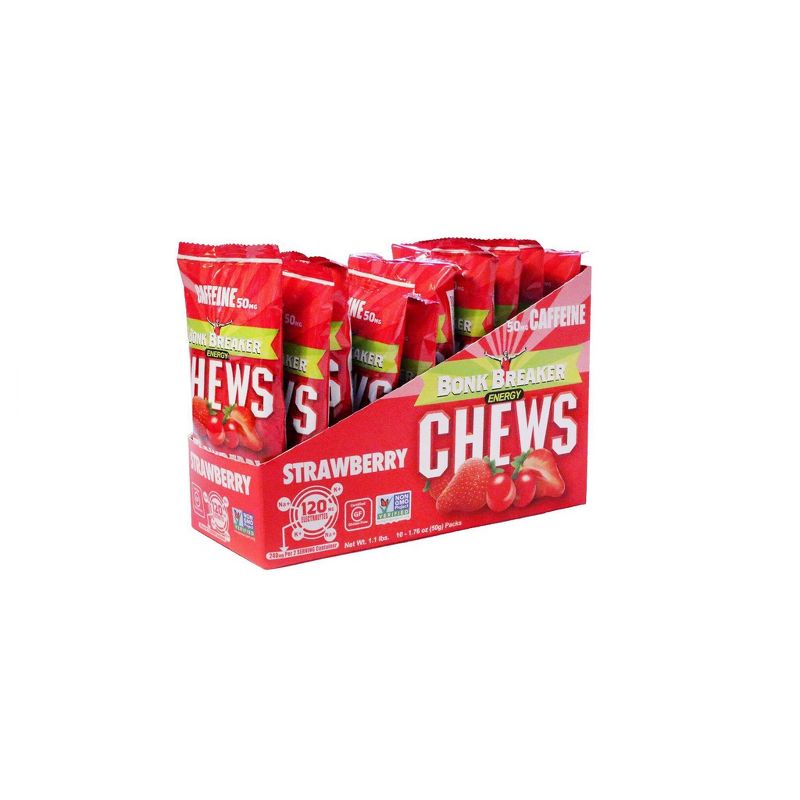 Bonk Breaker Energy Chews - Strawberry with Caffeine - 10ct