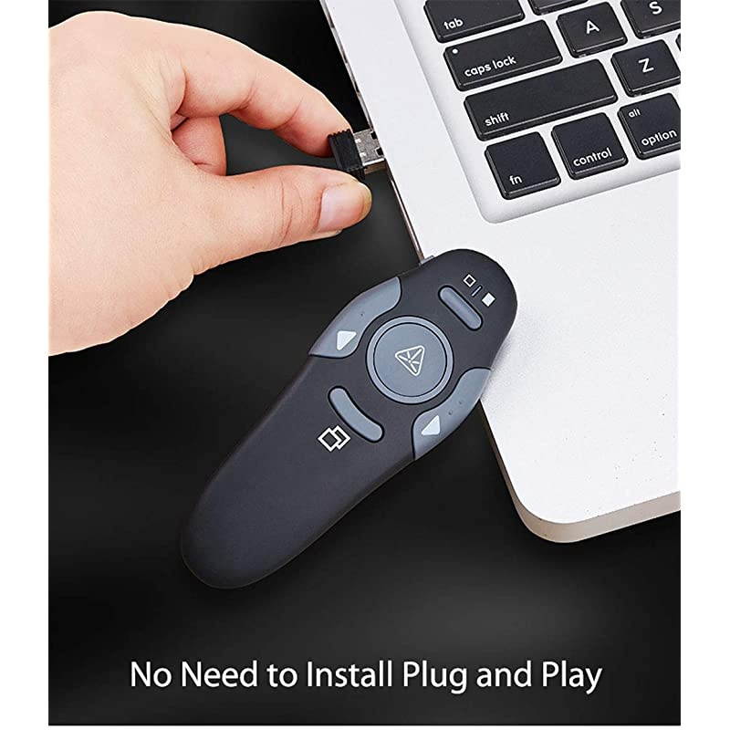 Wireless Presenter Remote RF 2.4GHz USB Presentation Remote Control PowerPoint Presentation Clicker for Mac/Keynote/PC/Laptop/PPT