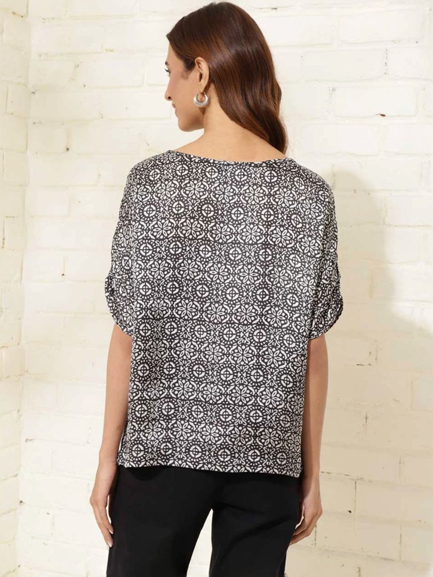 Fabindia Black Printed Top