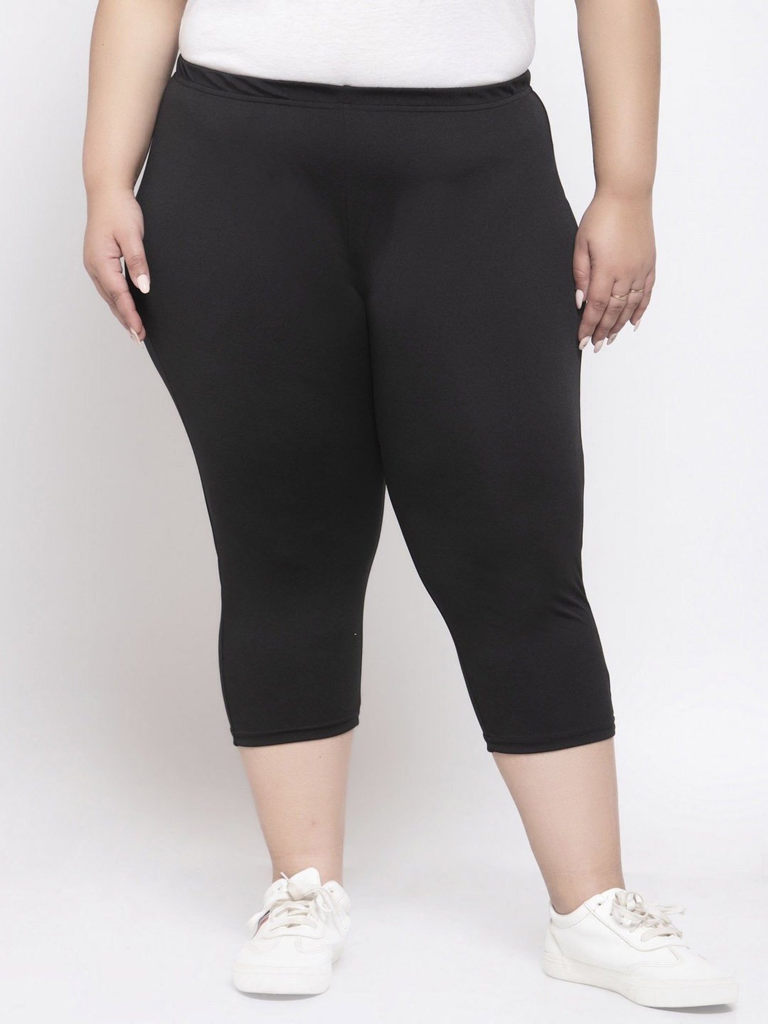 Melon by PlusS Black Regular Fit Capris