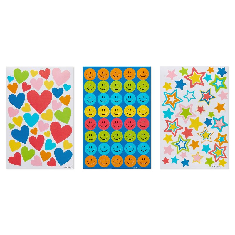 385ct Hearts, Stars, and Smiley Face Stickers