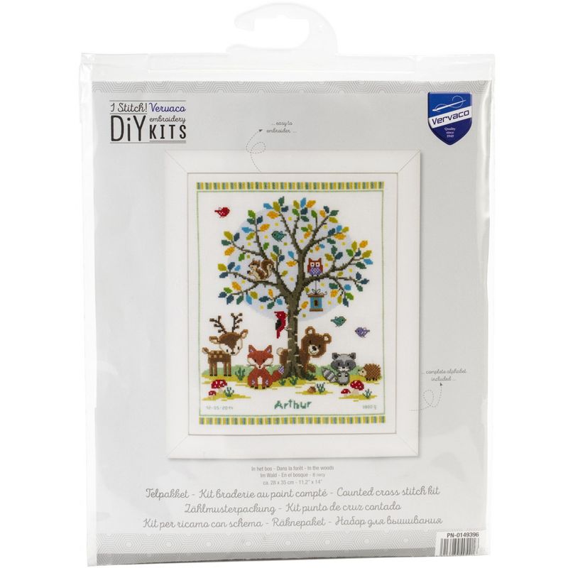 Vervaco Counted Cross Stitch Kit 11.25"X14"-In The Woods Record On Aida (14 Count)