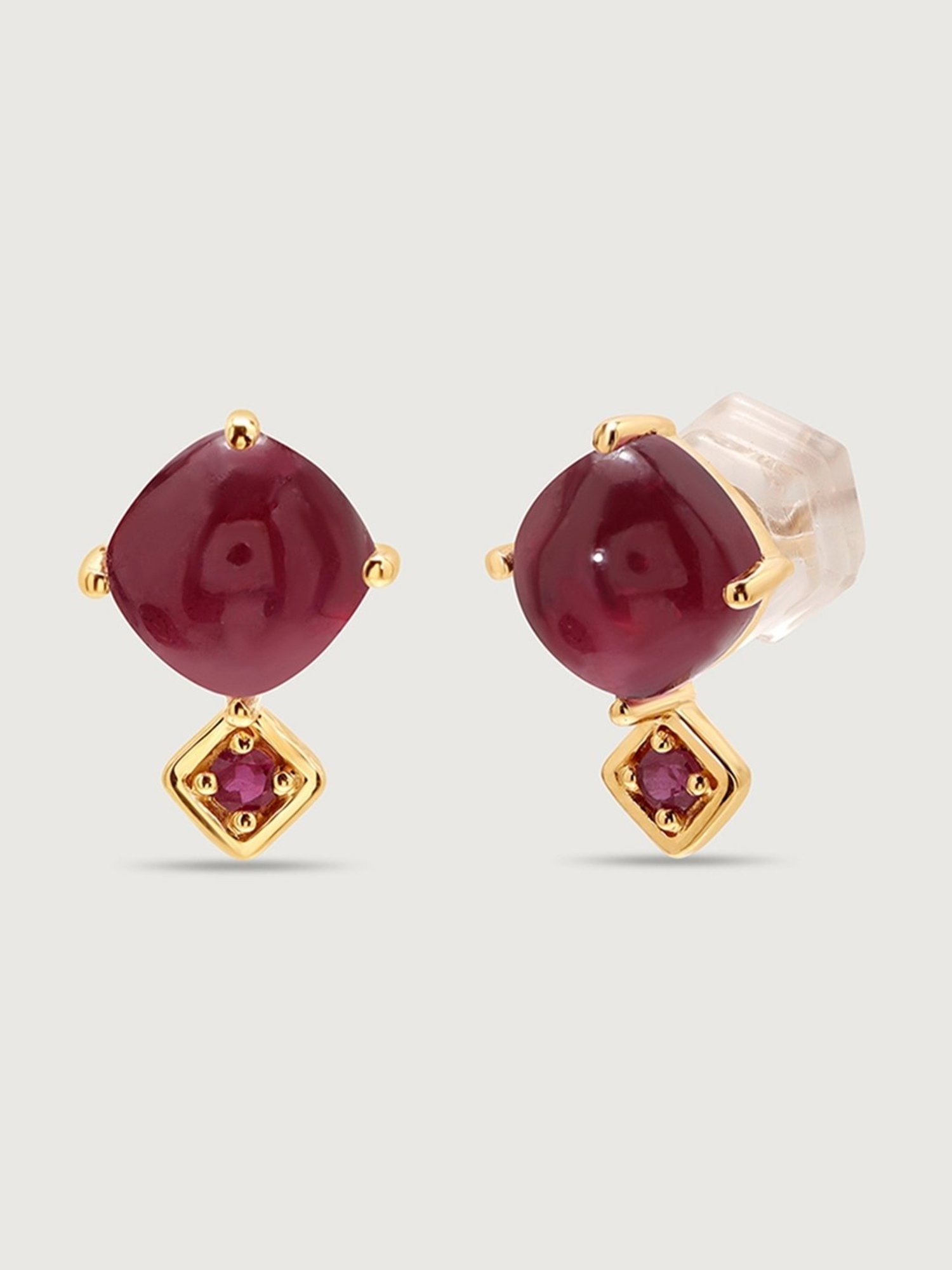 Mia by Tanishq Couture Sparklers 14k Ruby Stud Earrings for Women