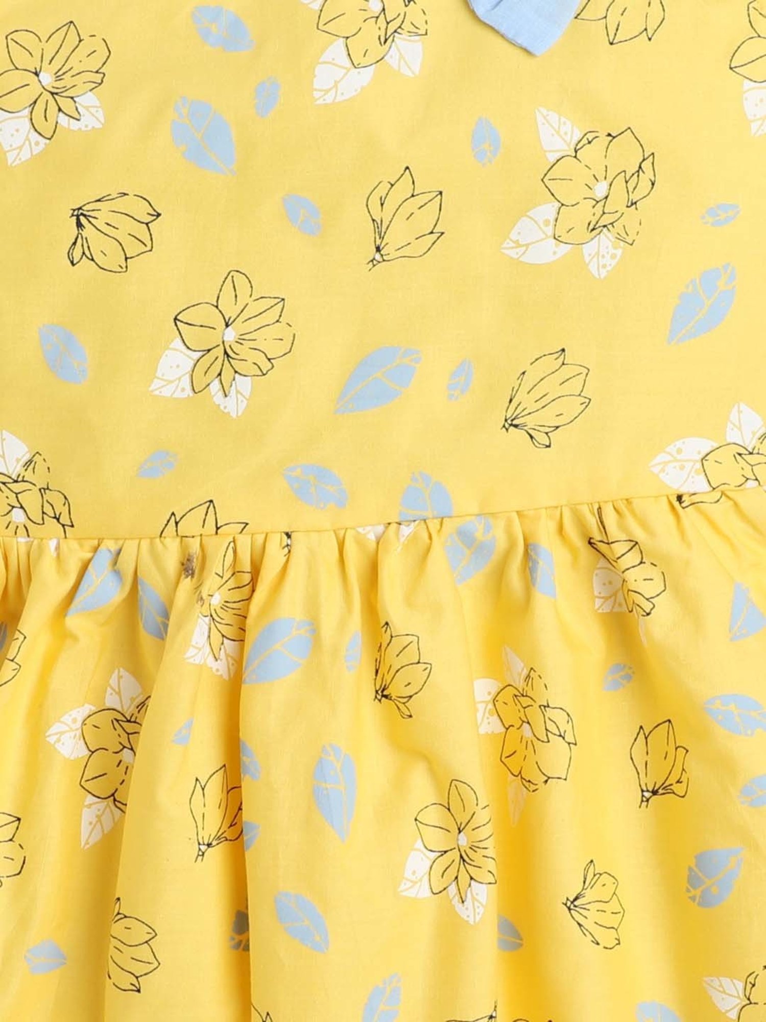 The Magic Wand Kids Yellow Floral Print Dress