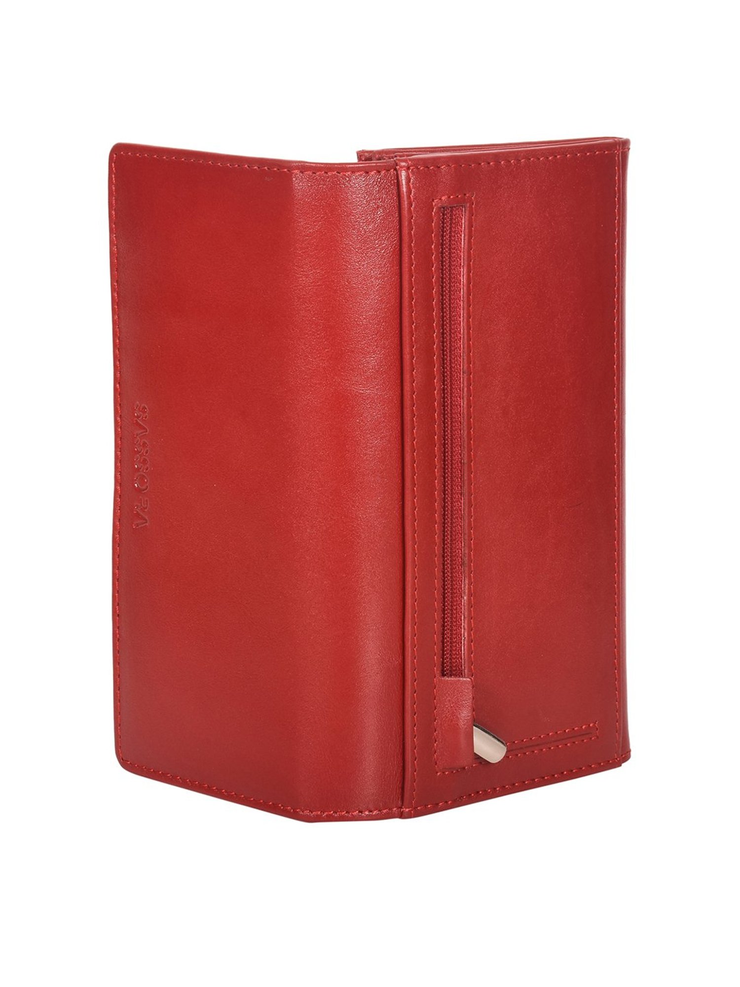 SASSORA Red Solid Rfid Wallet for Women