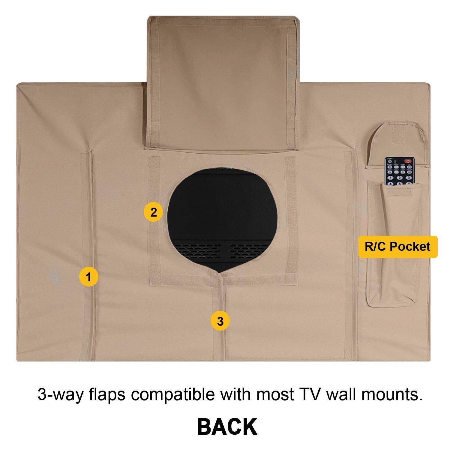 Outdoor TV Cover, Brown Universal Weatherproof Protector for 40''  42'' TV