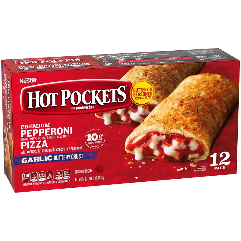 Hot Pockets Garlic Buttery Crust Frozen Pepperoni Pizza Value Pack - 54oz/12ct