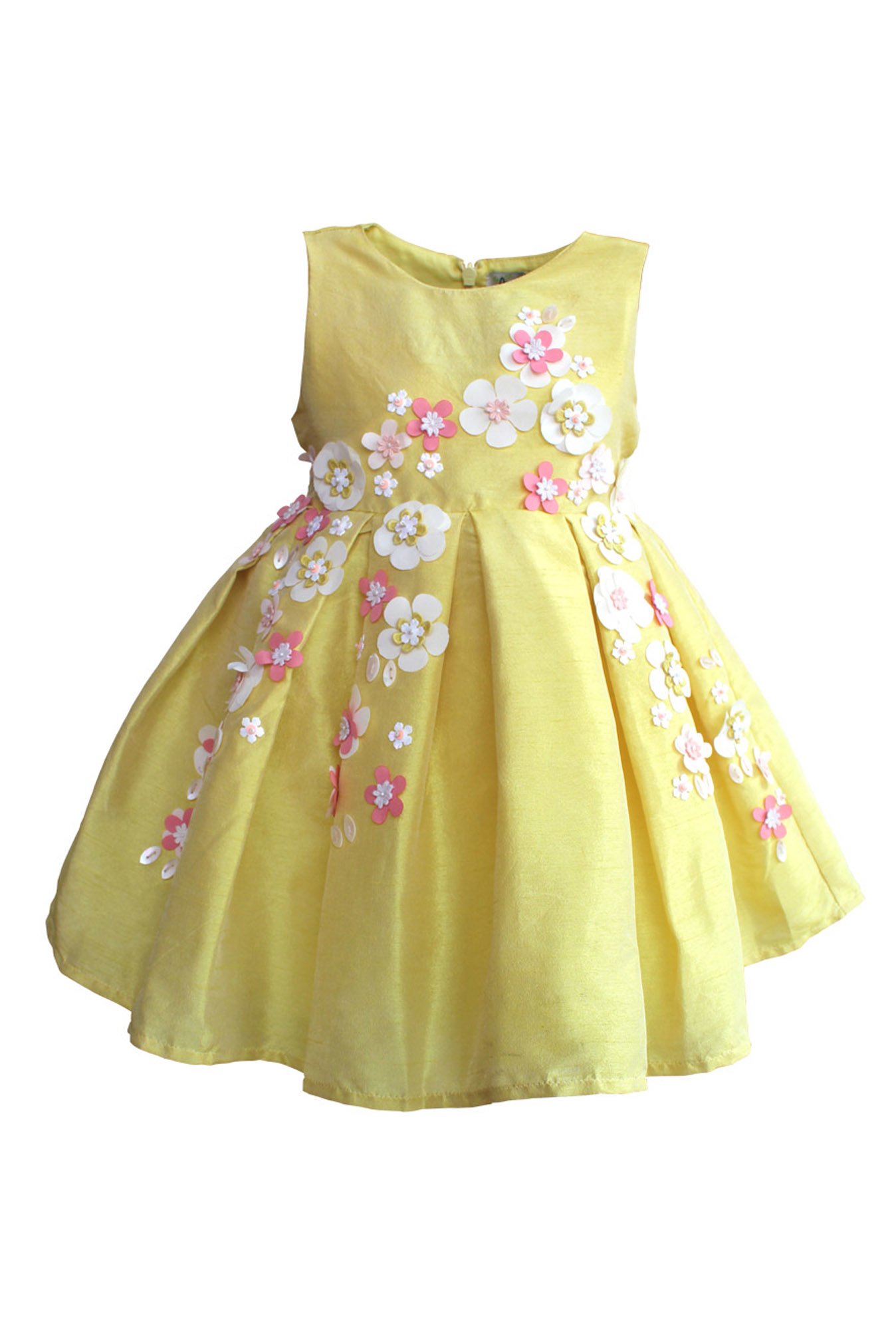 A Little Fable Kids Yellow Applique Dress