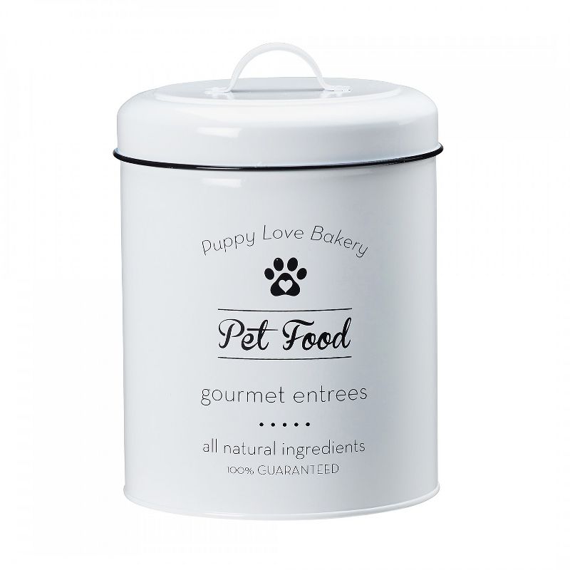 Amici Pet Puppy Love Metal Pet Storage Canisters, Assorted Set of 2 Sizes