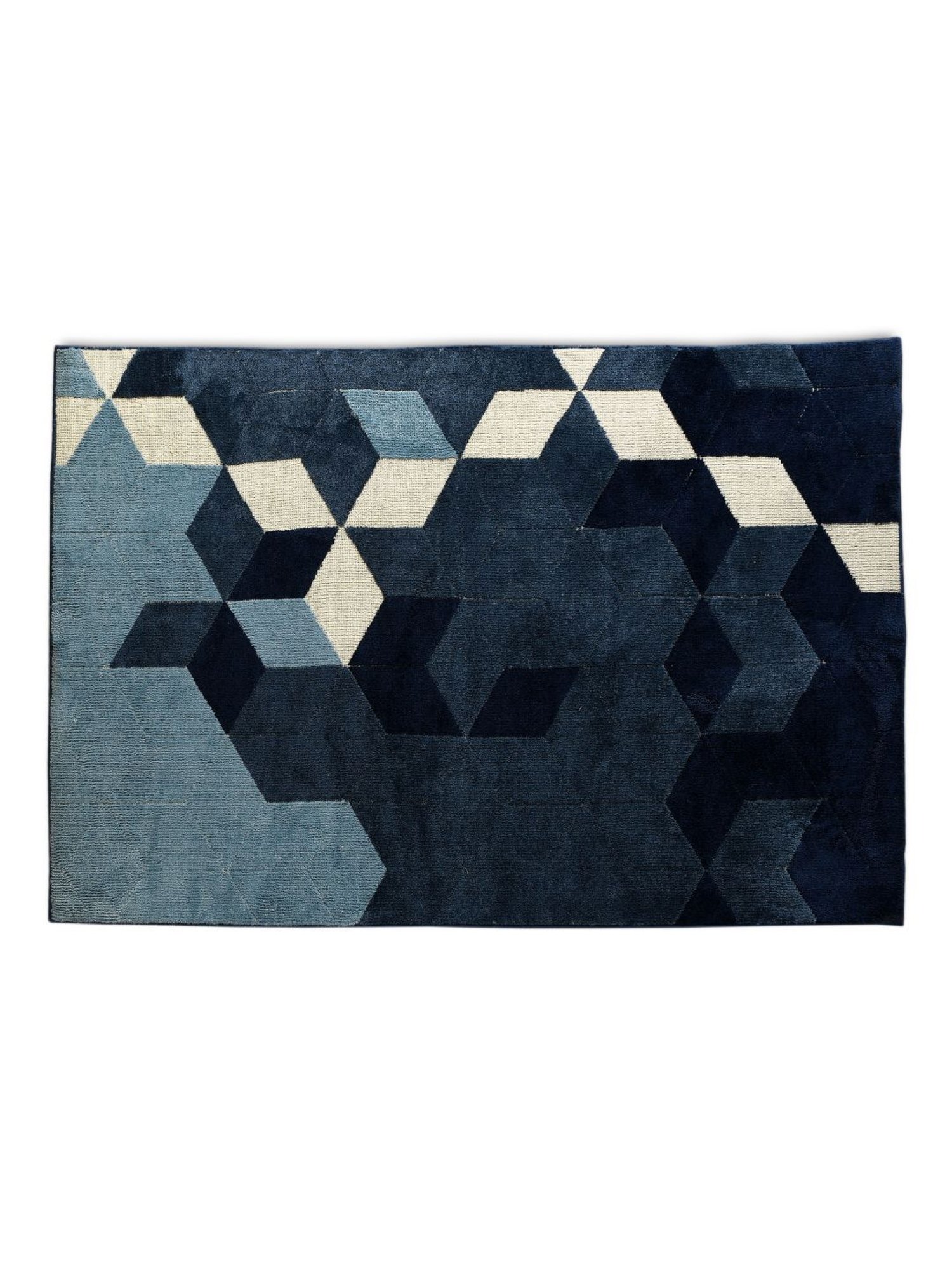 Saral Home Blue Yarn Art Carpet (120 x 180 cm)