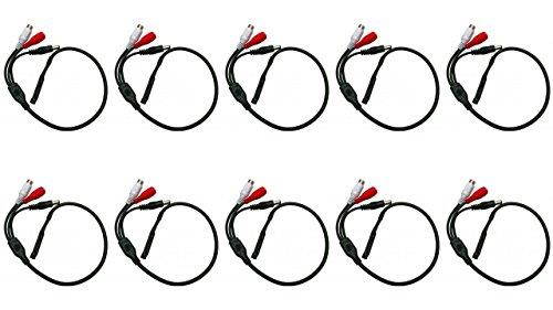 evertech high sensitive audio pickup device external amplified mini spy microphone with power plug splitter for cctv security camera pack of 10