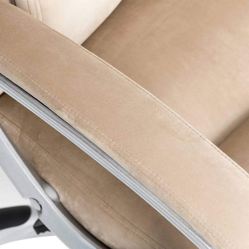 Velvet Gaslift Adjustable Swivel Office Chair Brown - Glitzhome