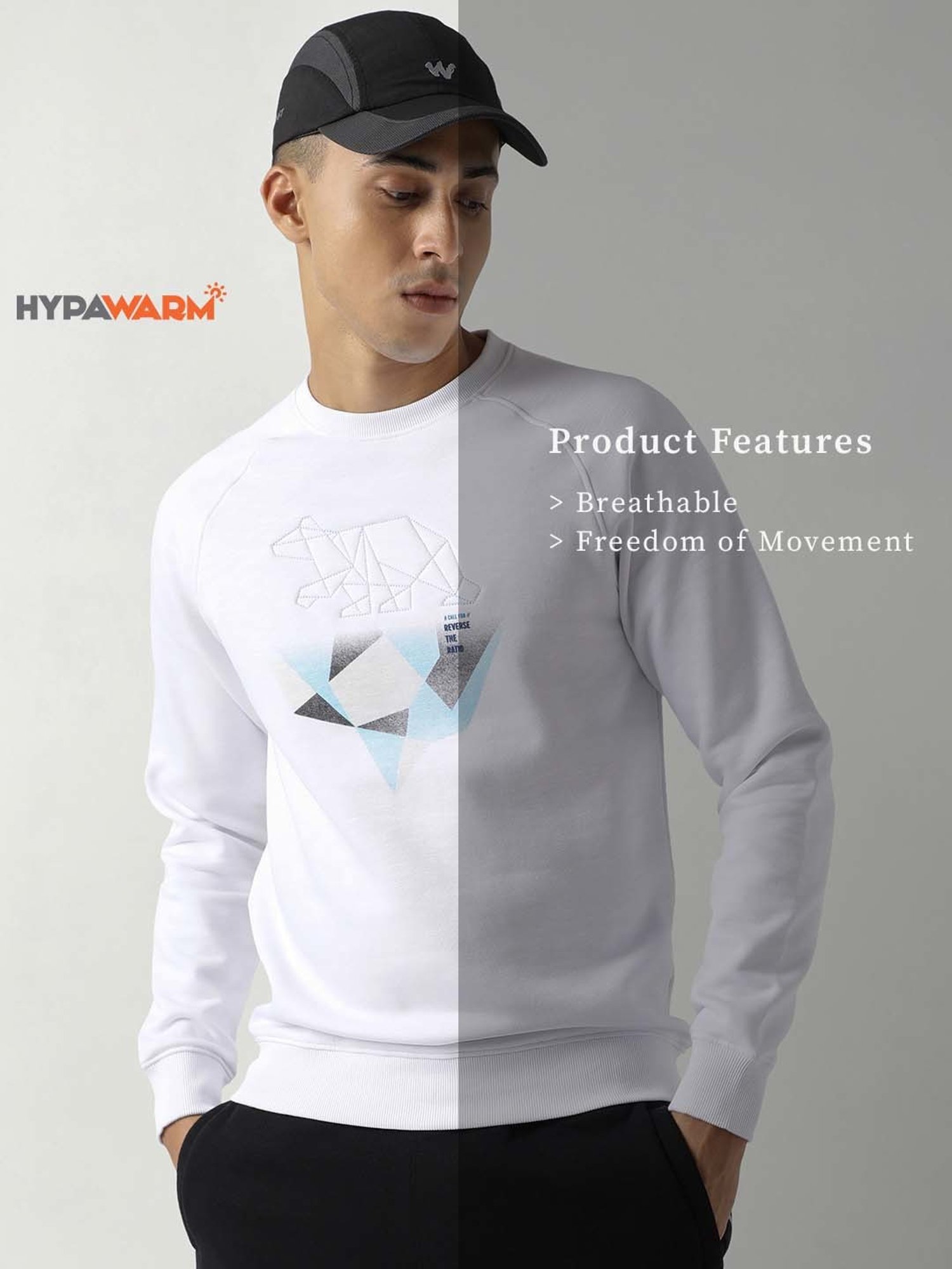 Wildcraft White Regular Fit Printed Sweatshirt
