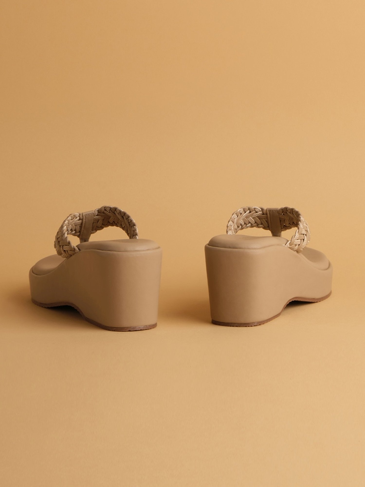 Eridani Women's Mia Beige Thong Wedges