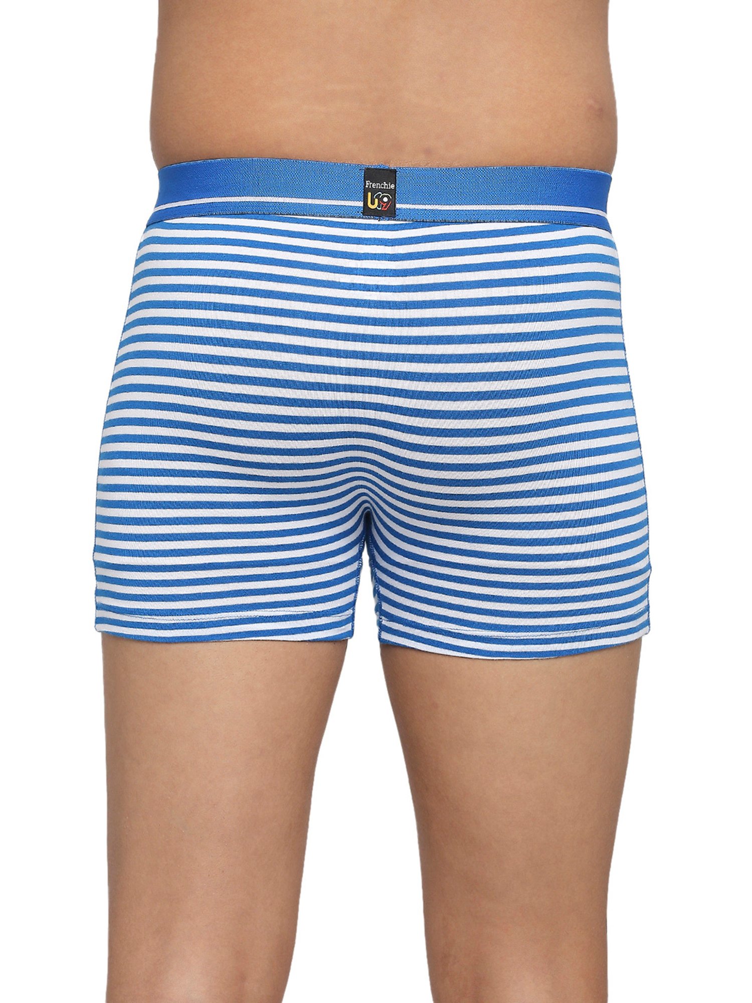 Frenchie Kids Blue & Grey Striped Trunks (Pack Of 2)