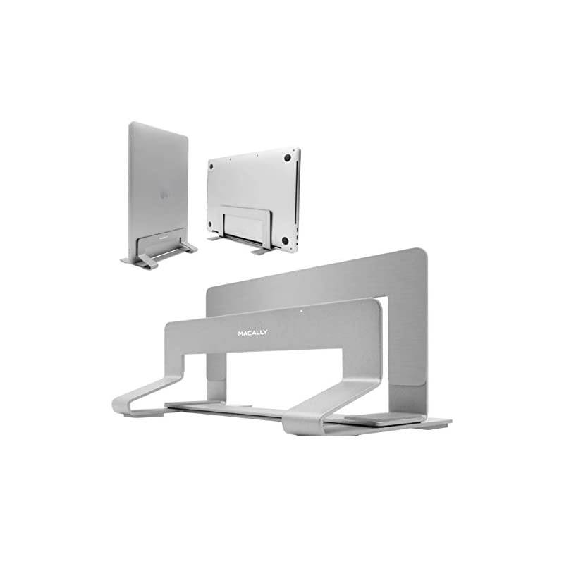 Vertical Laptop Stand for Desk Space Weighted Aluminum Frame with Adjustable Cradle to Fit Any Device 63in to 119in Thick Improve Airflow and Stay Organized Laptop Vertical Stand